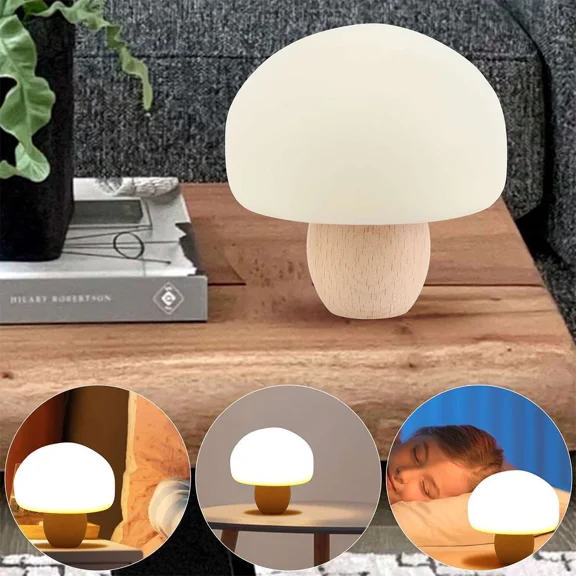 Rechargeable Dimmable Led Mushroom Light Touch Sensor Table Bedside Lamp Usb