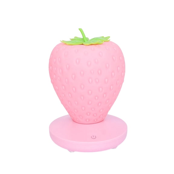 Rechargeable Dimmable Strawberry Night Light Lamp Touch Bedside Night Lamp for Bedroom Kids Nursery Pink Cute Silicone Night Light Small Table Lamp for Student Room Bedroom Decor