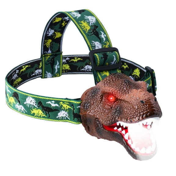 Rechargeable Dinosaur Themed Kids Headlamp With LED Light Roaring Sound Effects And Adjustable Headband For Outdoor Adventures