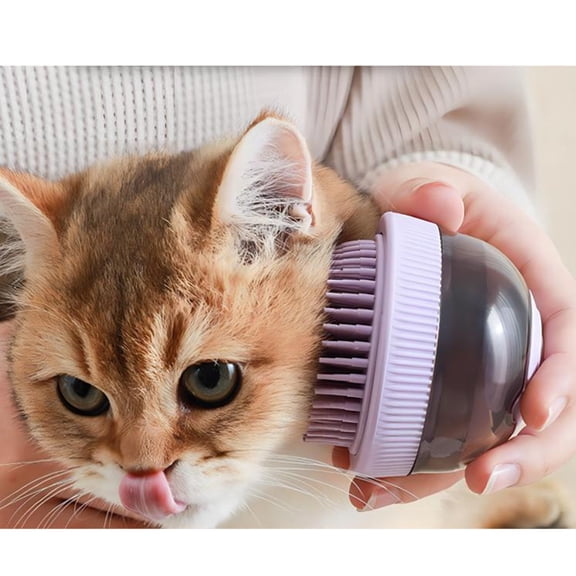 Rechargeable Dog Bath Brush With Shampoo Dispenser Electric Shower Massage Brush For Cats And Dogs, Built-In Soap Reservoir For Easy Bath Time,Orange