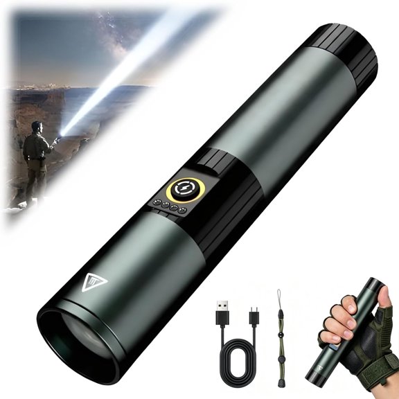 5-in-1 Magnetic Flashlight – 1800LM Rechargeable Multi-Color Torch, 5 Light Modes & Hidden Type-C Charging (1PC)