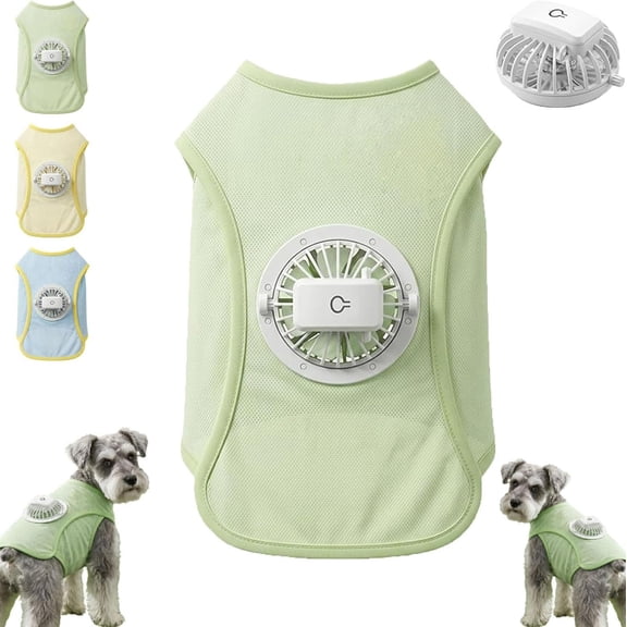 Rechargeable Dog Cooling Vest with Detachable USB Fan, Breathable Mesh Harness for Small and Medium Dogs