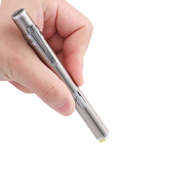 Rechargeable Dual Light LED Penlight with Pocket Clip for Medical Examination Black 2 Pieces