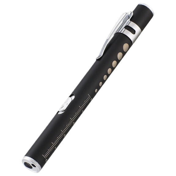 Rechargeable Dual Light LED Penlight with Pocket Clip for Medical Examination Black 2 Pieces