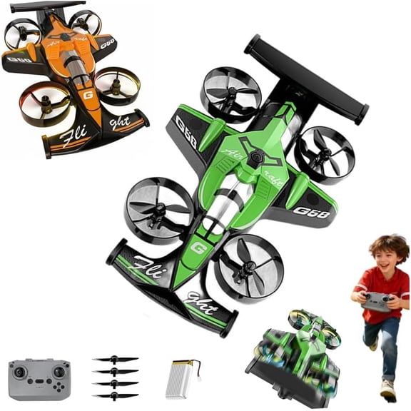 Rechargeable Dual-Mode Car Drone — Drive • Fly • Conquer Every Terrain,2026 New 2-In-1 Flying RC Car Drone with Land & Air Modes,360° Flips & 3-Speed Adjustment,One-Key Tricks,Induction Steering