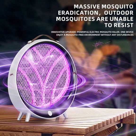 Rechargeable Dual Shock Electric Mosquito Killer Lamp With Night Light, Low Noise Wave Bug Trap For Bedroom Kitchen