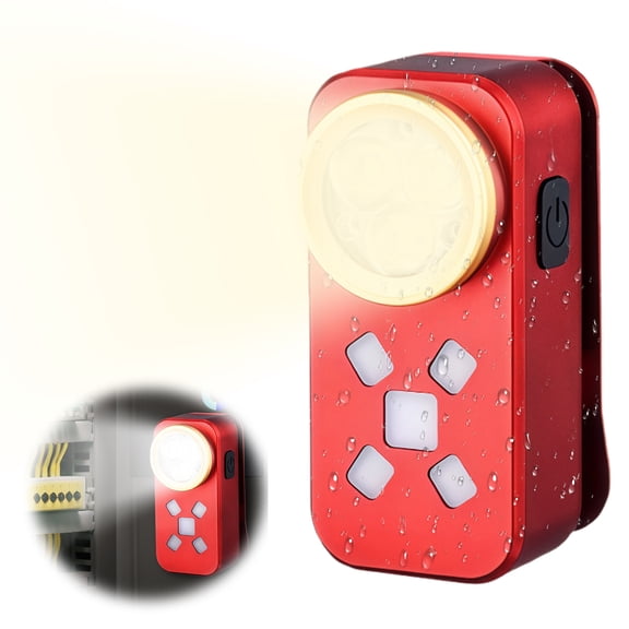 Rechargeable EDC Flashlight, 500LM Mini Pocket Clip-on Light, IP68 Waterproof Portable Small Flashlight for Signaling, Camping and Emergency,Red