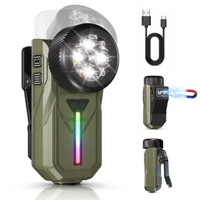 Teblint Rechargeable EDC Flashlight, 1000 Lumen Clip Light with UV & RGB Side Light, Motion Sensor + Magnetic Clip-on, 90 Rotating Work Light for Camping Emergency Working Signaling Inspection