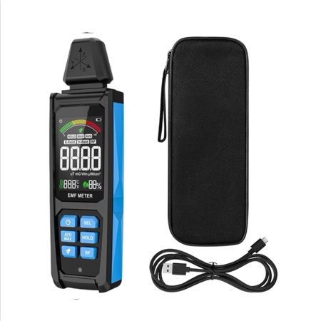 Rechargeable EMF Detector 5-in-1 Radiation Meter with LCD for Electric, Magnetic & RF Fields, WiFi, 5G, Home & Office Safety Monitoring
