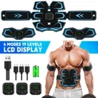 Rechargeable EMS Abs Trainer Arms & Hips Muscle Stimulator Abdominal Training US