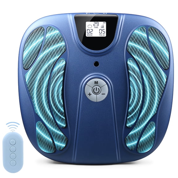 OSITO Rechargeable EMS Foot Massager for Neuropathy, TENS Foot Massager Circulation Stimulator, Foot Massager for Circulation and Pain Relief, 10 Modes 50 Intensities (Blue)