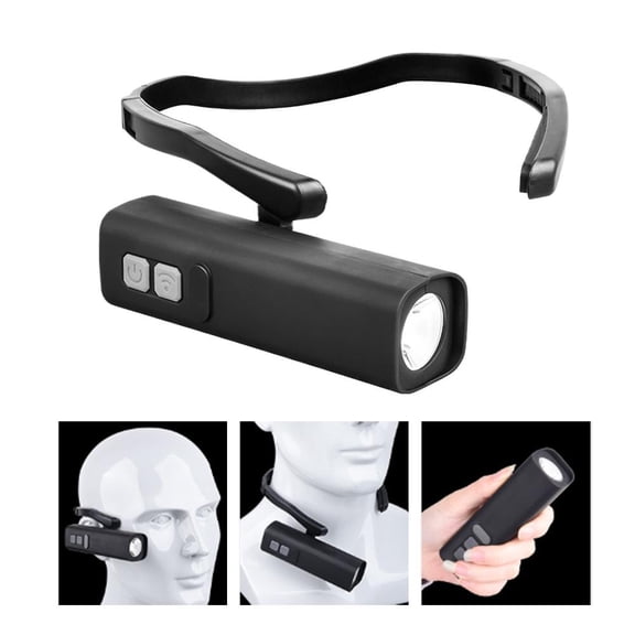 Rechargeable Ear Mounted Headlamp With Motion Sensor, Adjustable Brightness For Fishing, Camping, Running, Portable Head Light