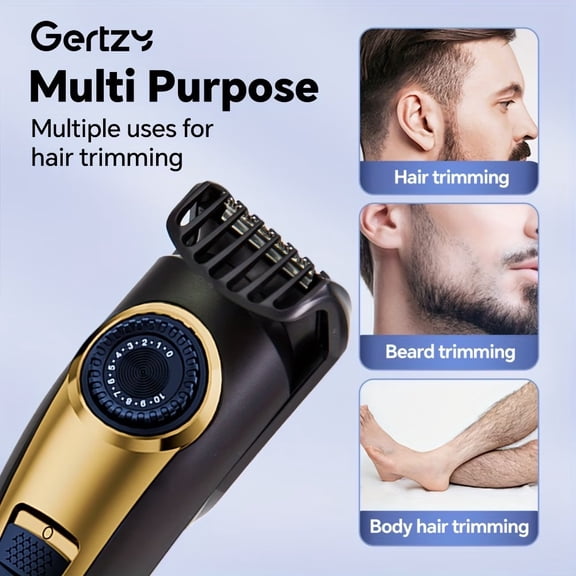 Rechargeable Electric Beard Trimmer for Men - Cordless Hair Clippers with Adjustable Length & Digital Display for Beard, Mustache & Body Grooming