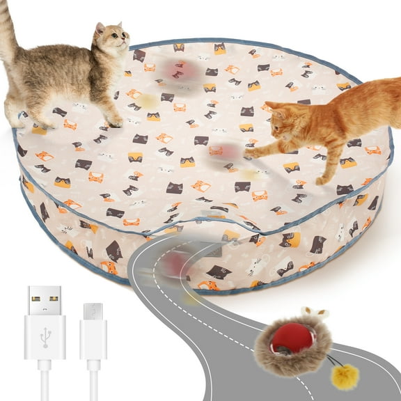 Rechargeable Electric Cat Toys,Hide and Seek Kitten Toy,Motion Activated Interactive Cat Toy,Hiding Cover Exercise Toy for Indoor Cats/Kitty/Kittens