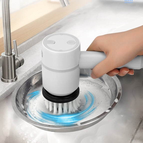 Rechargeable Electric Cleaning Brush | Cordless Grout Scrubber with 4 ...