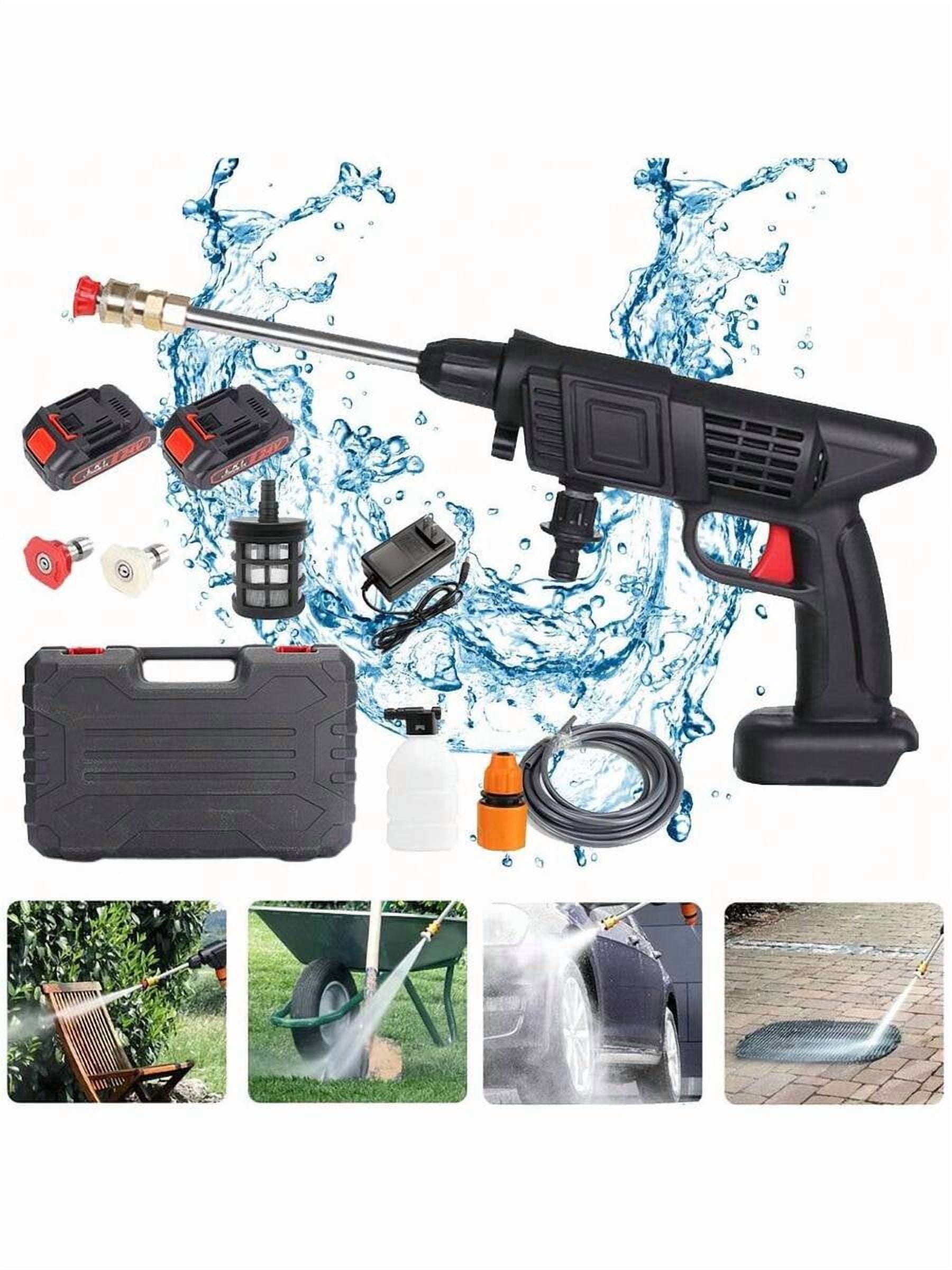 [Rechargeable Electric Cleaning Tool] Cordless High-Pressure Car Washer Gun- Portable Rechargeable Electric Cleaning Tool With 435PSI Water Gun, Foam Cannon