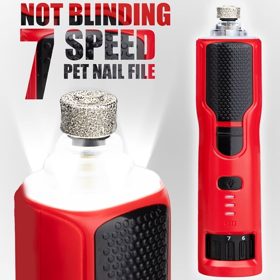 Rechargeable Electric Dog Nail Grinder, 7-Speed Painless Pet Nail Trimmer, Super Quiet Grooming Tool for Large Medium Small Dogs, Cats, Rabbits & Chinchillas, Pet Nail Care