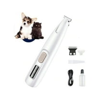 Rechargeable Electric Dog Paw Trimmer with LED Light - Low Noise Pet Hair Clippers for Paws, Eyes, Ears, Face & Rump, Waterproof Pet Shaver for Precise Grooming