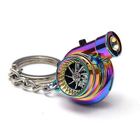 Rechargeable Electric Electronic Turbo Keychain with Sounds + LED! - Neochrome NEW Version (V5)