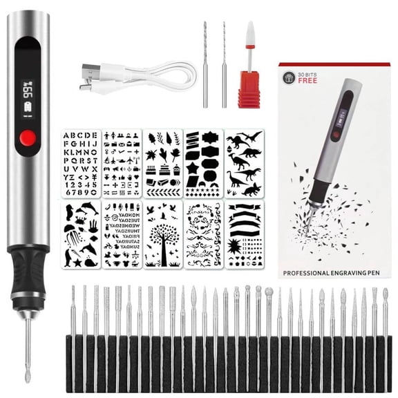Rechargeable Electric Engraving Pen 3 Speed Adjustable USB Cordless Engraving Tool With 33 Bits For Jewelry Wood Glass Stone Engraving