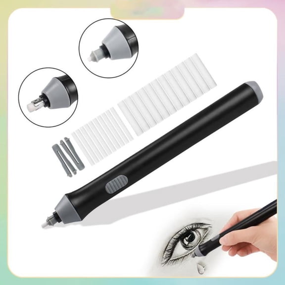 Rechargeable Electric Eraser for Art - Drawing Eraser with Replaceable Tips, Precision Sketch Eraser for Students & Artists, USB-C Fast Charging, Motorized Erasing Tool