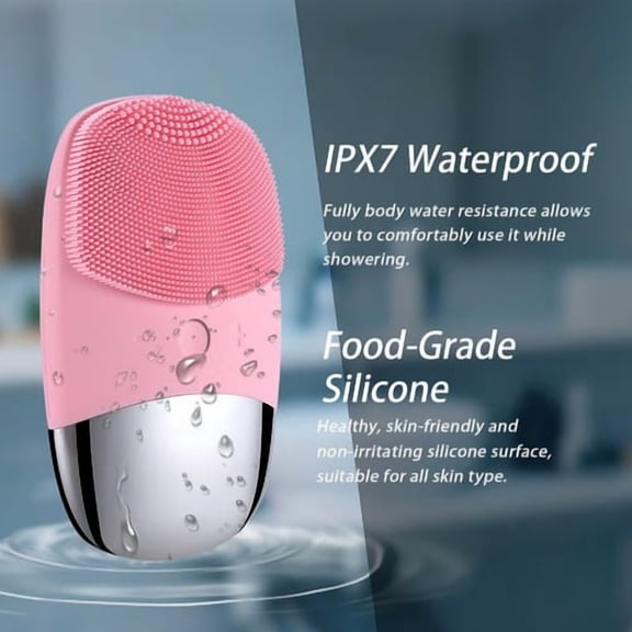 Rechargeable Electric Face Cleansing Brush - Silicone Waterproof Skin Massager