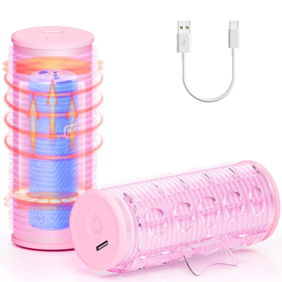 Rechargeable Electric Hair Rollers, 2pcs Mini USB Heated Bangs Roller Set, Portable Bangs Curler for Hair Styling Tool, Cordless Heated Hair Curler with Auto Shutoff, Bangs Hot Roller DIY Hairstyles