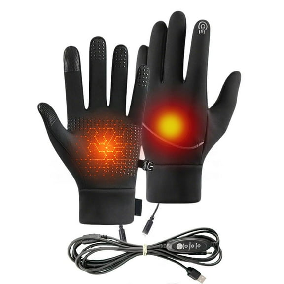 Rechargeable Electric Heated Gloves for Men & Women, USB Heating, Touchscreen Friendly, 3 Adjustable Temperature Levels, Perfect for Skiing, Cycling, Hunting, and Fishing