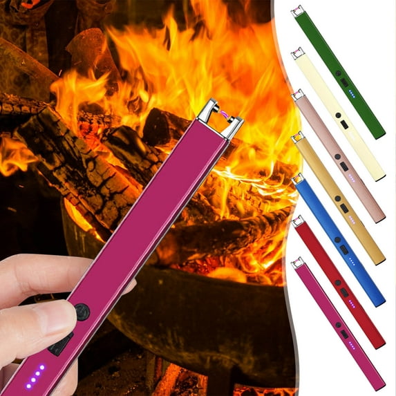 Rechargeable Electric Kitchen Lighter - USB Ignition Stick | Windproof Electronic Gas Stove & Candle Igniter | Battery Indicator | Type-C Charging | 19.2x1.55cm | Multi-Purpose