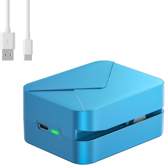 Rechargeable Electric Letter Opener, Automatic Letter Opener Envelope Slitter,  Efficient Mail Envelope Openers with Safe  and Portable Design for Office &  Desks, Blue