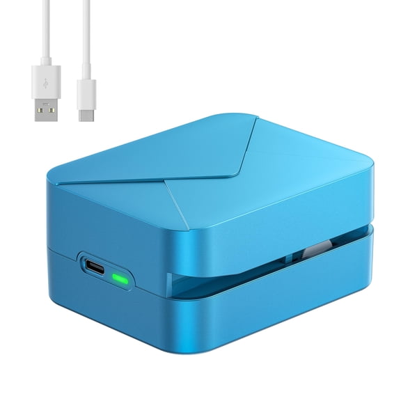 Rechargeable Electric Letter Opener, Automatic Letter Opener Envelope Slitter, Universal Efficient Mail Envelope Openers with Safe Cutting and Portable Design for Office & Home Desks, Blue