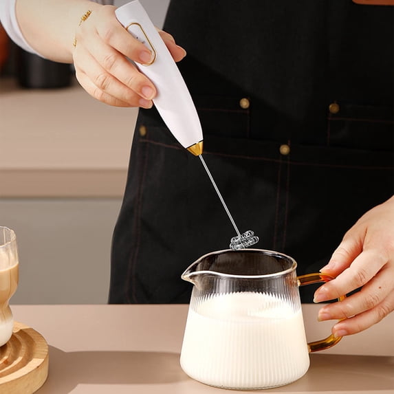 Rechargeable Electric Milk Frother Handheld Coffee Whisk Cappuccino Foam Maker Portable Kitchen Tool for Drinks 1-Pack