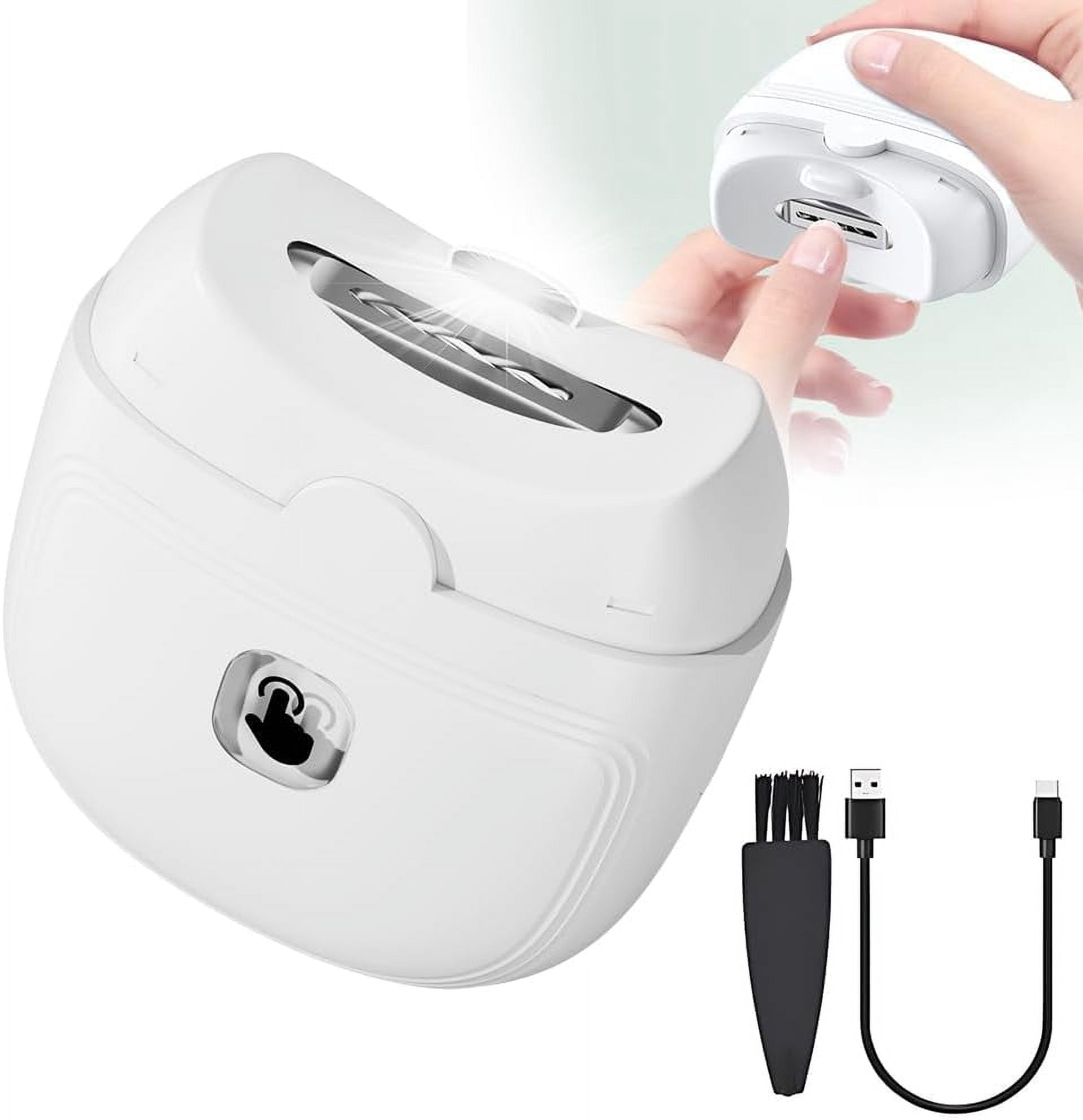 Rechargeable Electric Nail Cutter – 2-Speed with LED Light, Safe for Adults, Seniors, Baby & Kids, for Fingers & Toenails