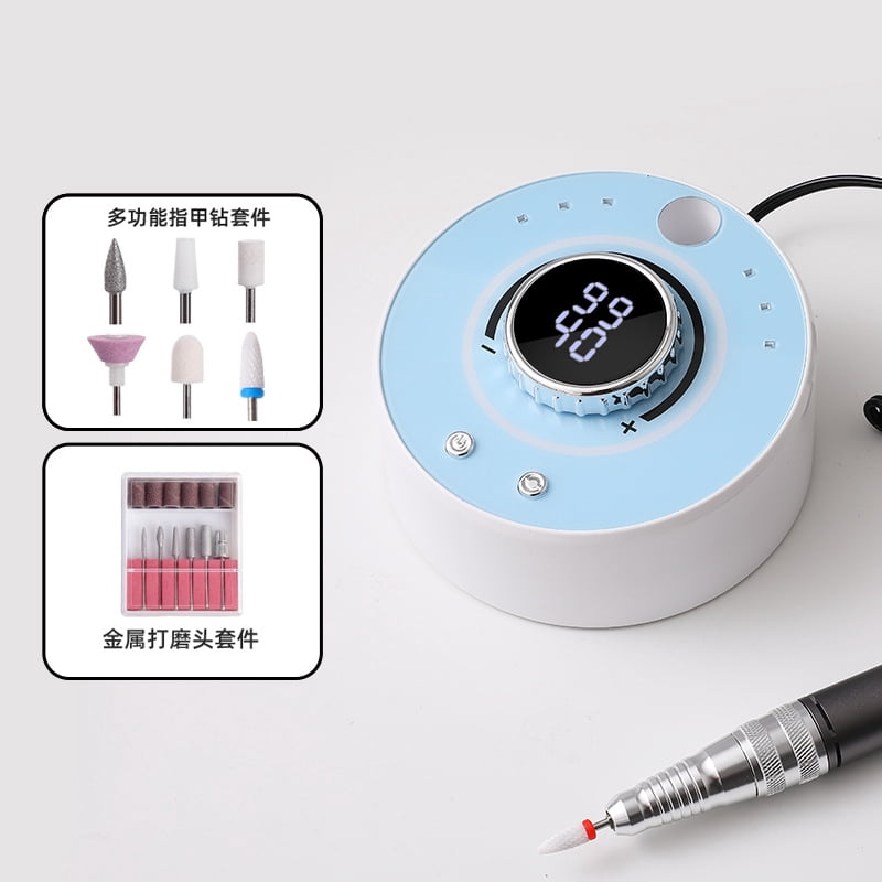 Rechargeable Electric Nail Drill - Portable Wireless Nail File Kit, with 6 drill bits, professional manicure and pedicure tool, suitable for removing acrylic gel, shaping and polishing at home.
