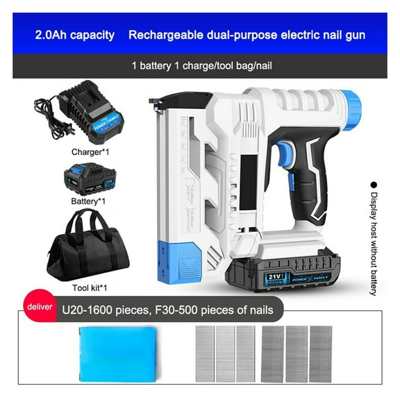 Rechargeable Electric Nail Gun Nail Gun Nail Shooter Straight Door Nail Code F30 Lithium Electric Nail Gun Carpentry ,Easy to Use