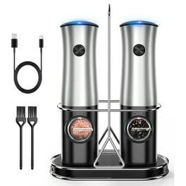 Electric Salt and Pepper Grinder Mill Rechargeable: - USB Automatic Gravity  Peppermills Set, Adjustable Grind Coarseness Refillable Auto Peppercorn  Shaker, Rechargable Battery Operated - ENDOMET