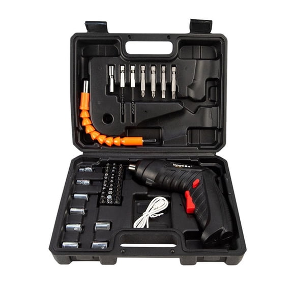Rechargeable Electric Screwdriver Portable Set, 3.6V with 47pcs Cordless Accessories, Dual Position Handle and LED Headlight
