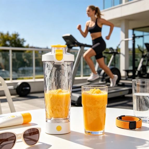 Rechargeable Electric Shaker Bottle, Plastic, For Home, Gym, Office, USB Powered Mixing Cup, Style B