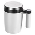 thumbnail image 1 of Rechargeable Electric Smart Coffee Mug with Temperature LCD Display, Automatic Magnetic Stirring Coffee Mug Cup for Milk Tea Office Home, Durable Self Stirring Mug with Lid, 1Pc(White,3.3x2.7x5.8"), 1 of 9