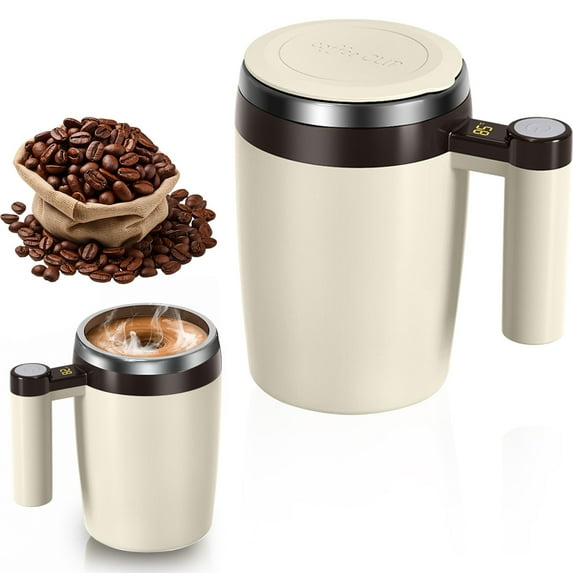 Rechargeable Electric Smart Coffee Mug With Temperature Lcd, Automatic Magnetic Stirring Coffee Mug Cup For Milk Tea Office Home