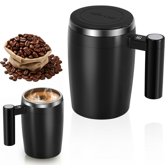 Rechargeable Electric Smart Coffee Mug With Temperature Lcd, Automatic Magnetic Stirring Coffee Mug Cup For Milk Tea Office Home