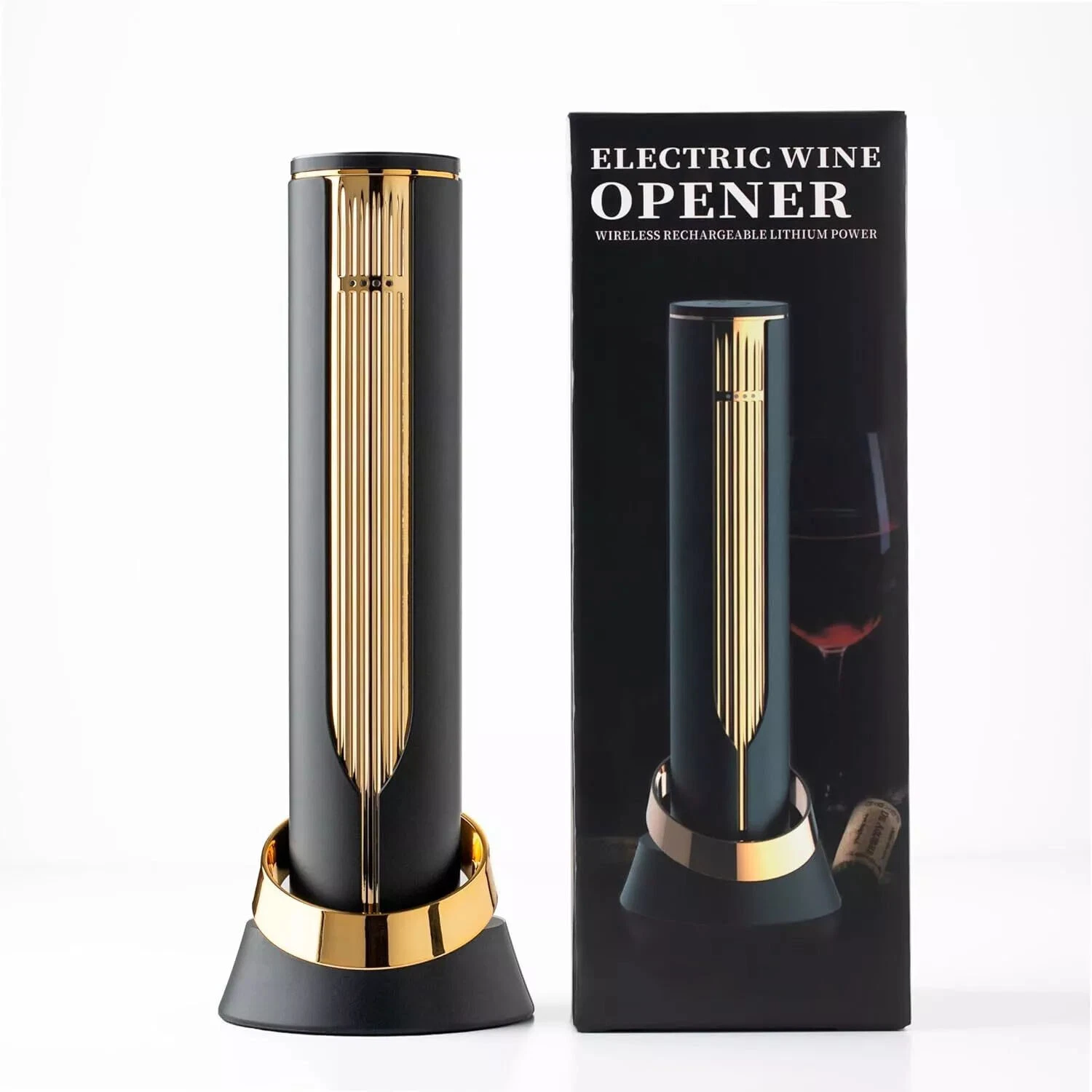 Rechargeable Electric Wine Opener With Foil Cutter, Electric Bottle Corkscrew