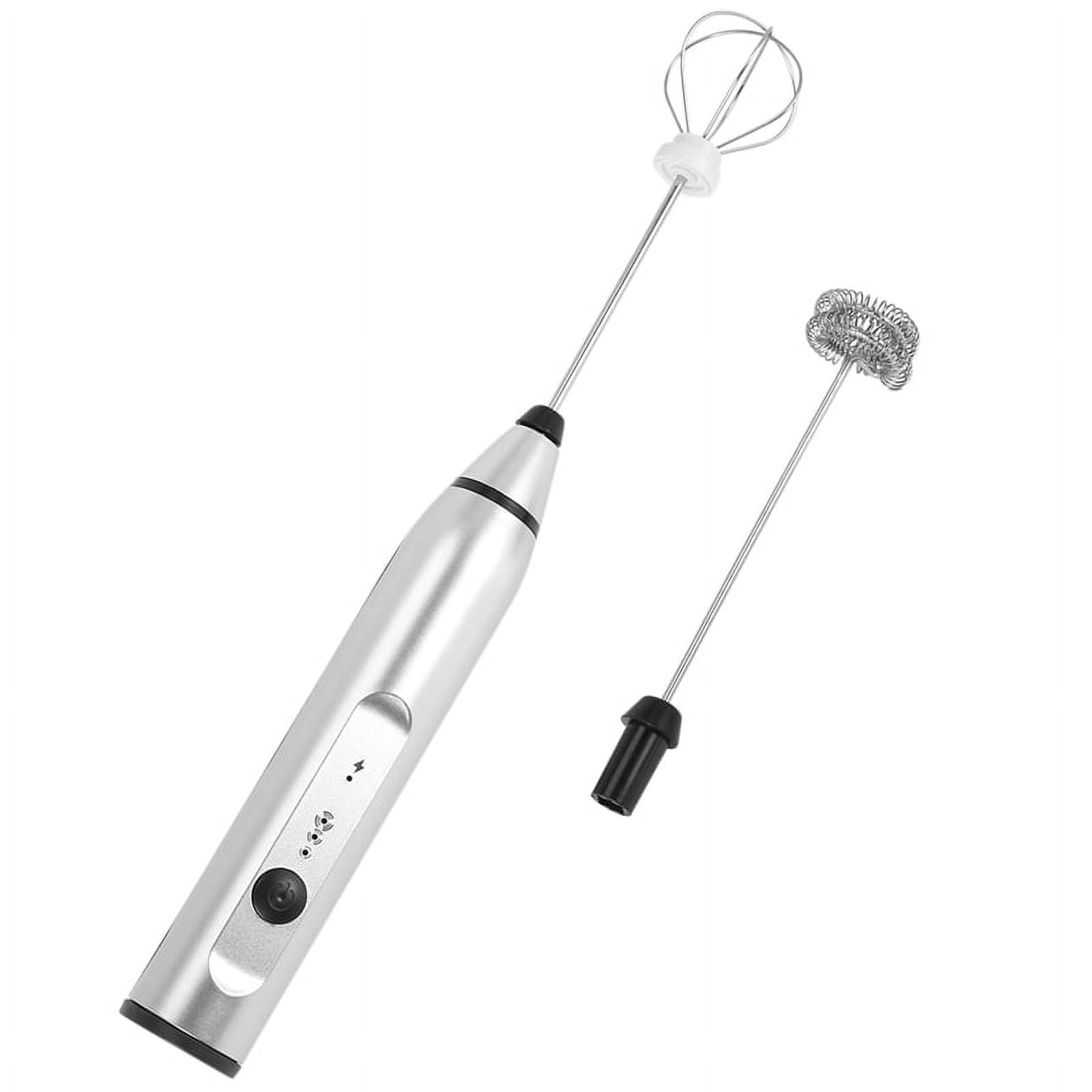 Rechargeable Electric With 2 Whisks, Handheld Foam Maker For Coffee