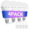 thumbnail image 1 of Rechargeable Emergency Light Bulbs, Battery Powered LED Light Bulb 6500K Daylight E26 12W 70W Equivalent with 1200mAh for Home Power Outage Camping Hurricane, 4 Pack, 1 of 6