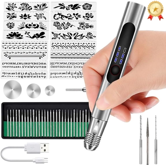Rechargeable Engraving Pen, 2026 New Engraving Pen Kit with 63 Accessories, Etching Tool for Wood, Metal and Glass