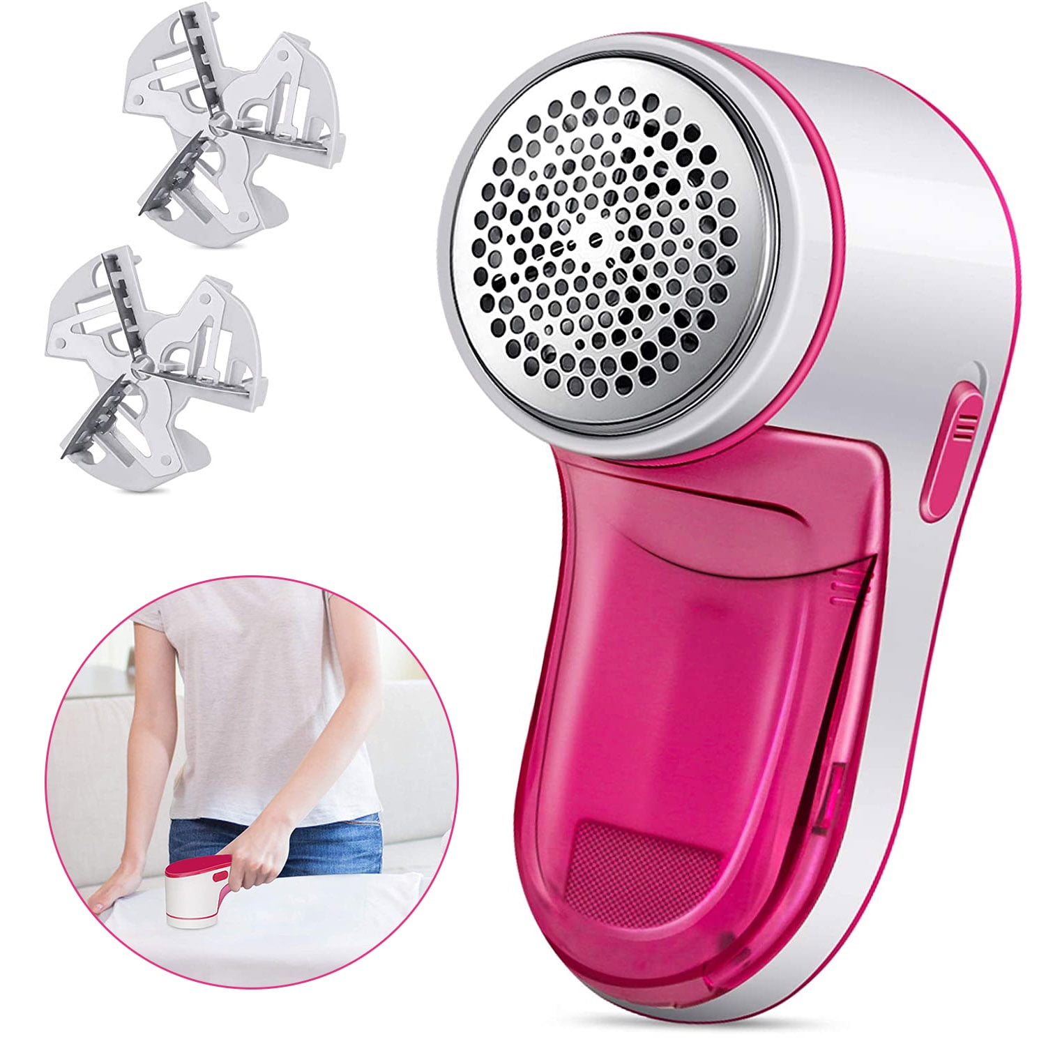 Rechargeable Fabric Shaver, Cordless Lint Remover with 2 Replacement