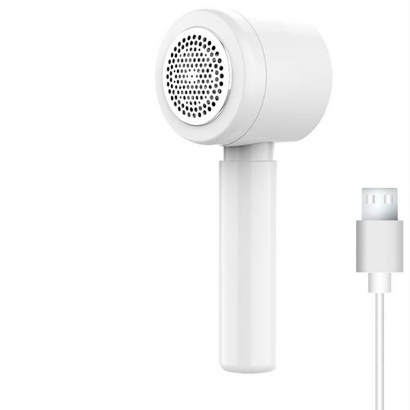 Rechargeable Fabric Shaver Electric Lint Remover Remove Fuzz, Pilling for Cashmere, Wool, Clothes, Sweater, Coat, Furniture, Clothes depiller with Replacement Blades, White