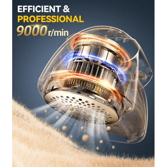 Rechargeable Fabric Shaver and Lint Remover, 3-Speed Adjustable Sweater Shaver with 6-Leaf Replaceable Stainless Steel Blades, 2.6Inch Large Mesh, Removable Bin for Clothes Fuzz, Lint, Pills, Bobbles