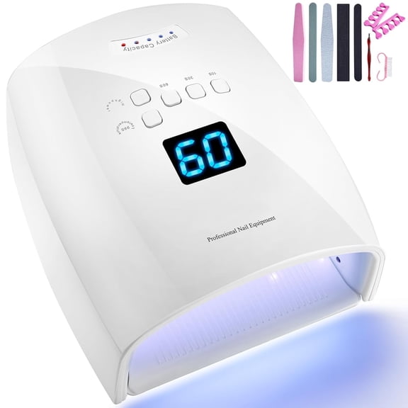 Rechargeable Faster Drying UV LED Nail Lamp, LED Nail Dryer Gel Polish Light Nail Polish Curing LED Nail Dryer Automatic Sensor Professional Nail Light Suitable for Fingernails and Toenails