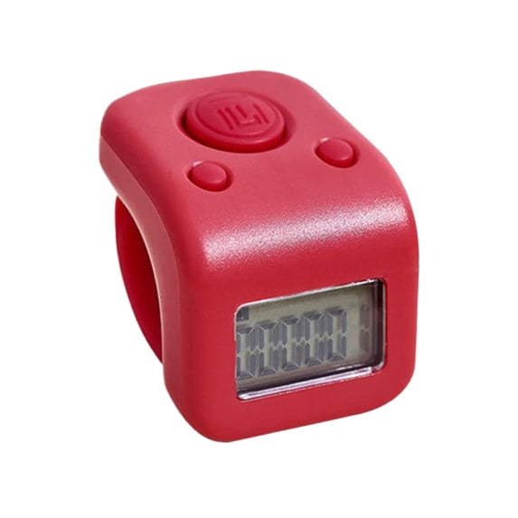 Rechargeable Finger Counter, Waterproof Handheld Tally Counter, 6 Digits Number Count Clickers Counter, Hand Digital Counters Clickers Pitches Counter, Lap Counter with LED-Waterproof - Red